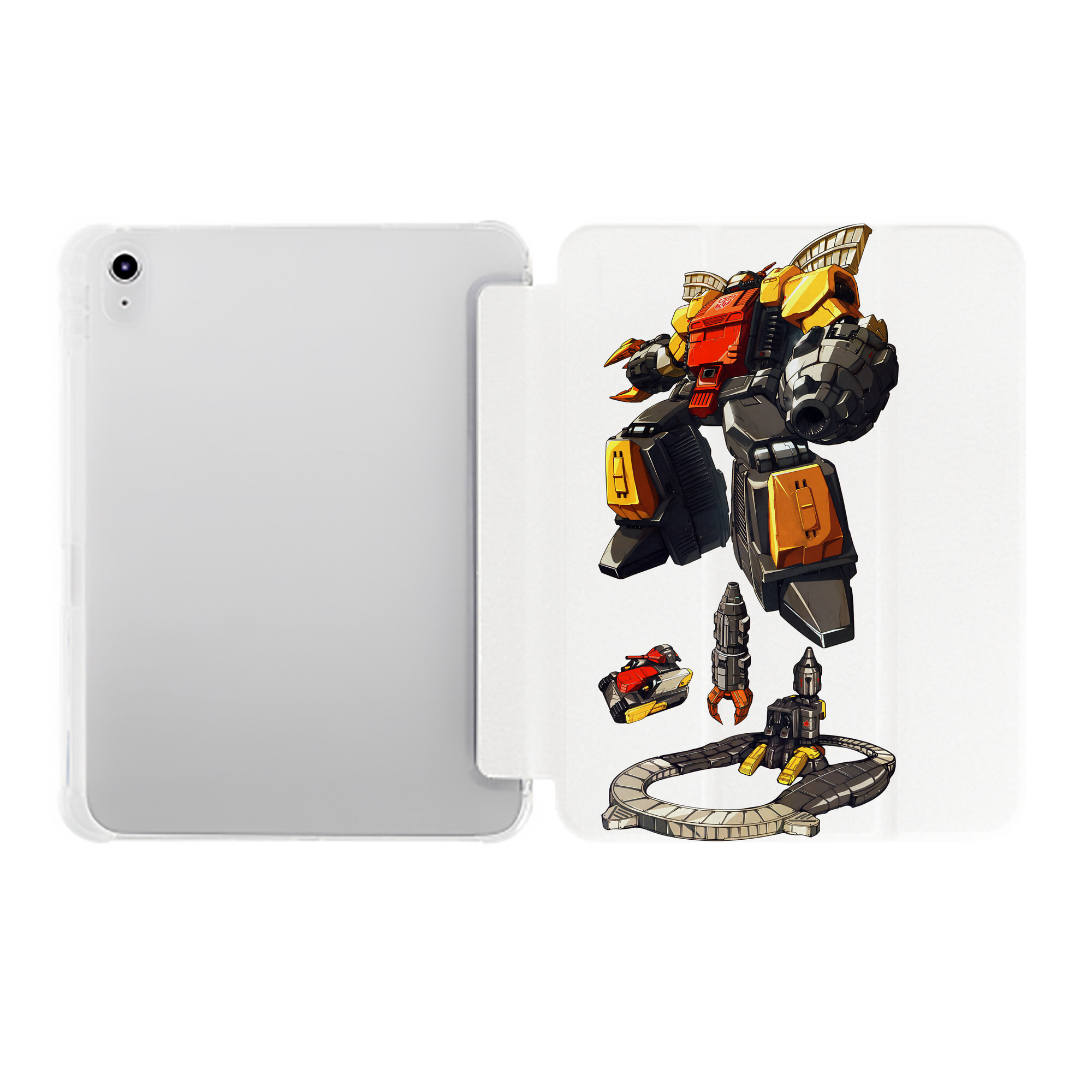 （画像用） Transformers トランスフォーマー IPad ケース ペン収納付き 三つ折りスタンド PUレザー×シリコン 対応機種9.5/10.5/10.9インチ